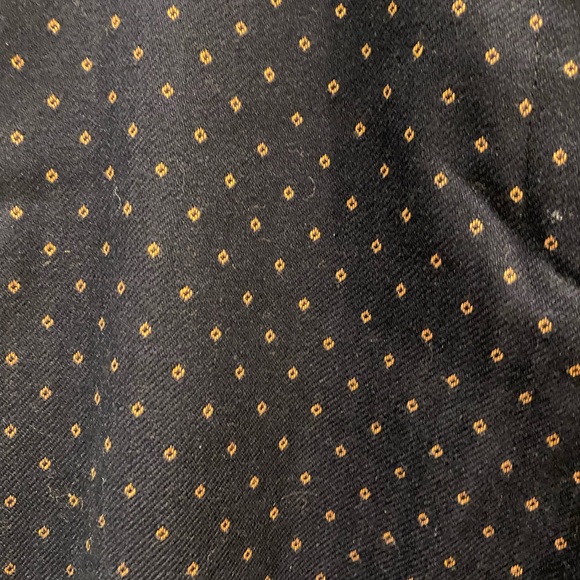 Dex XS navy blue pants with yellow/orange pattern - Picture 2 of 4